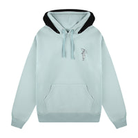 "rainy day" Hoodie washed baby blue