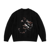 "Jazz" cable knit black