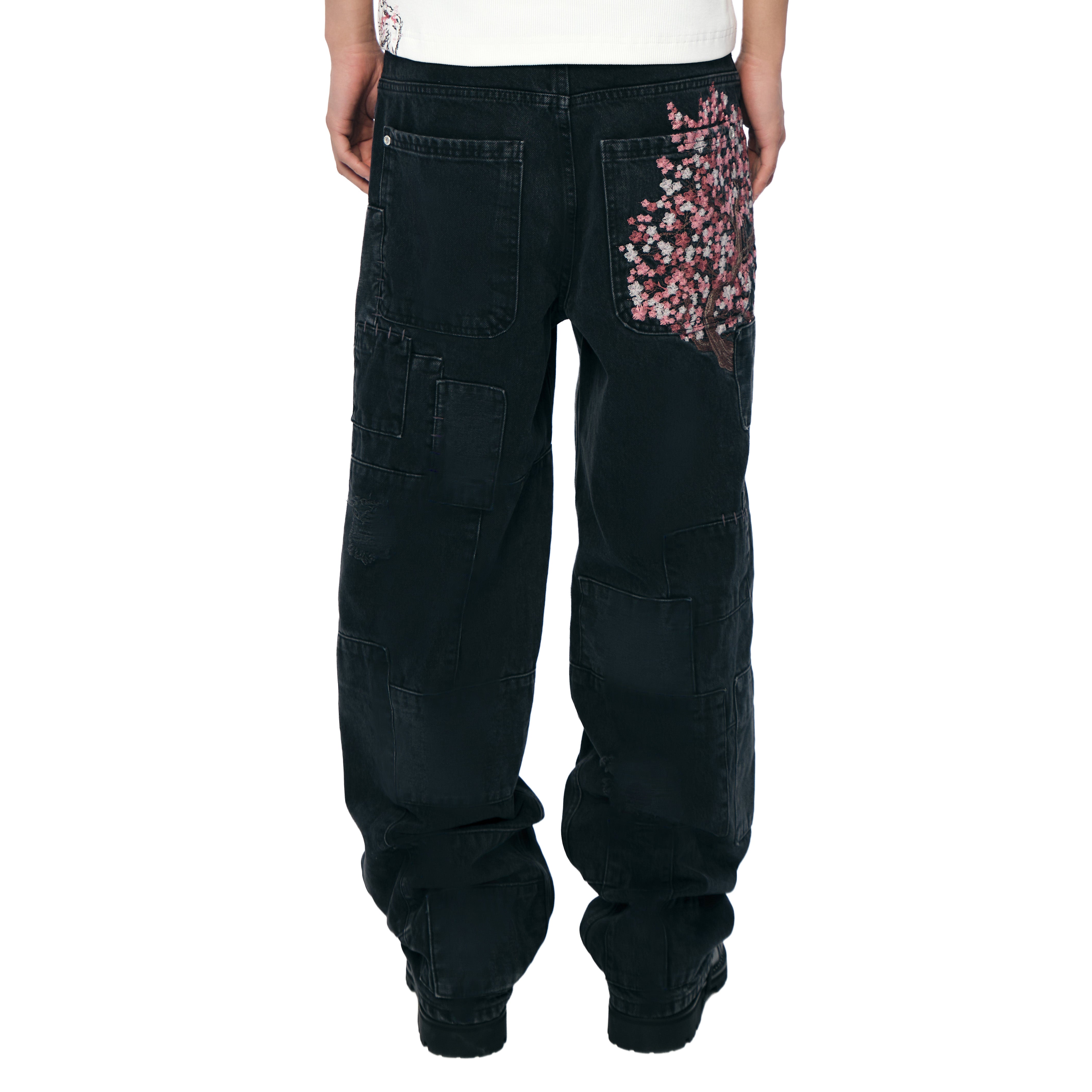 パンツ Embroidery Patchwork Trousers/BLK 38 PATCHWORK PRINT WIDE LEG PANTS - Multicolored | ZARA United