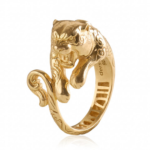 "thangka" tiger ring gold-plated