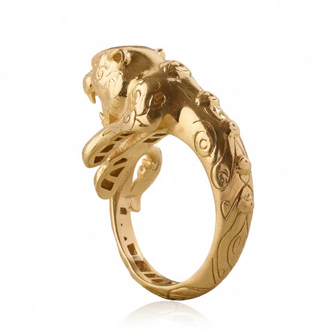"thangka" tiger ring gold-plated