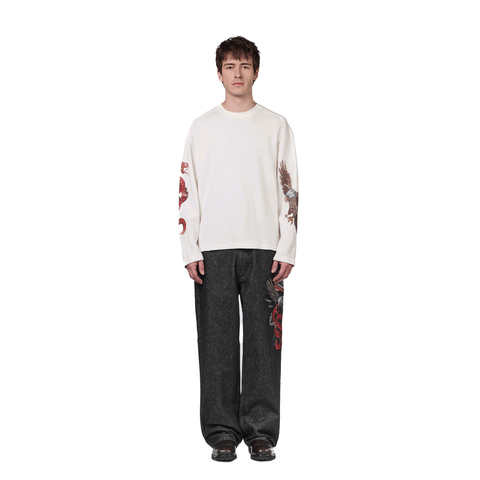 "hellboy" waffle Longsleeve off white