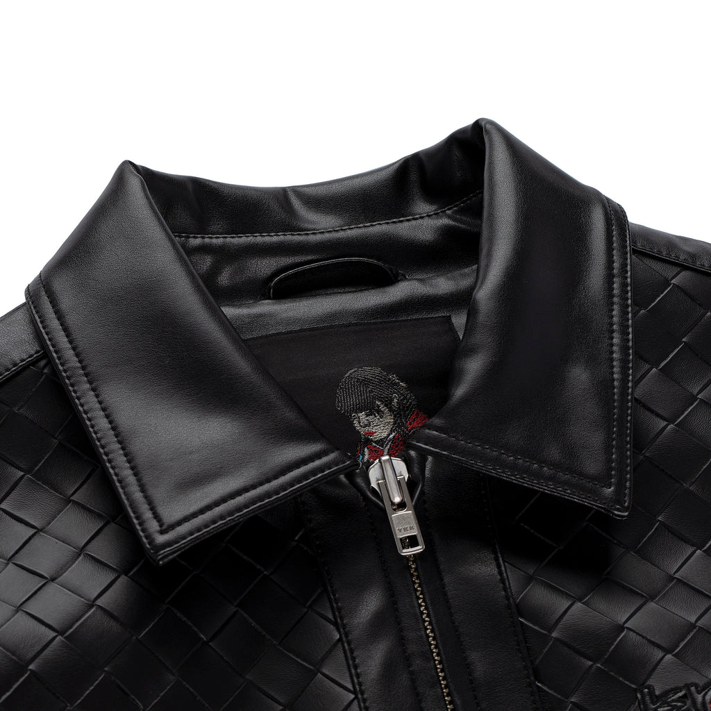 "dice" 3d woven leather Jacket derschutze