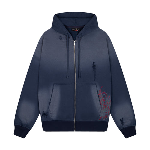 "mosaic" Zip Up Navy