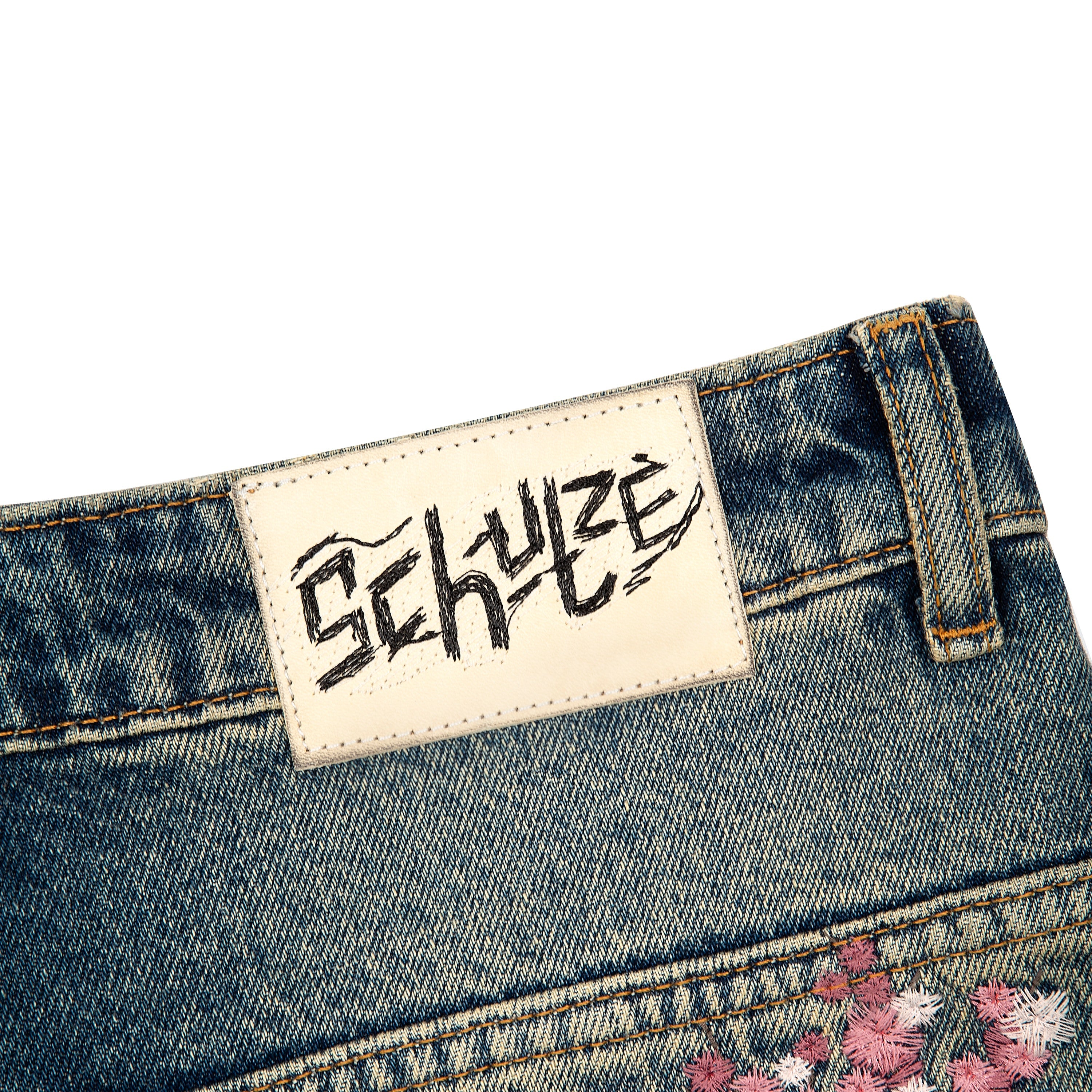 S tucked denim 2　theredthread Star 546 Mixed Blue Denim – SEESTARZ