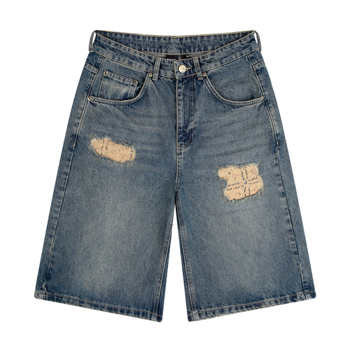 "lotus" Jorts indigo