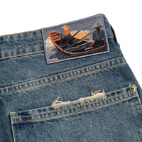 "lotus" Jorts indigo