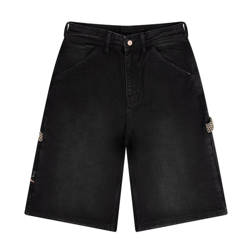 "lotus" Jorts black fishnet