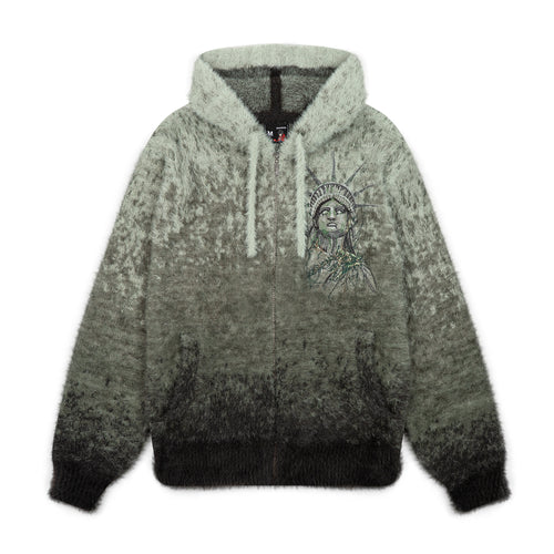 "NYC to RIO" Zip Up knit green