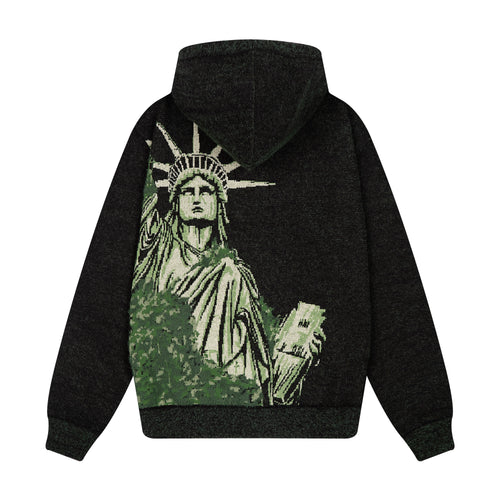 "NYC to RIO" Zip Up knit black-green