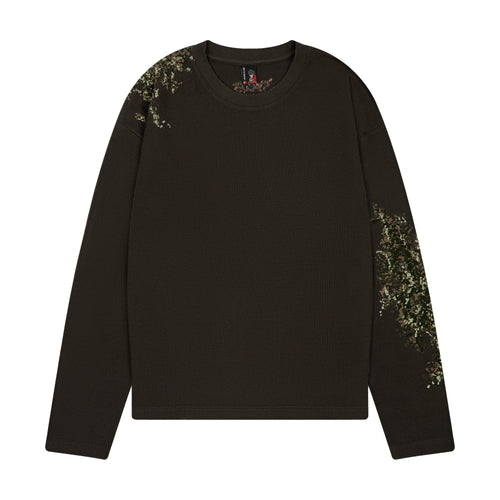 "NYC to RIO" waffle Longsleeve dark forest green