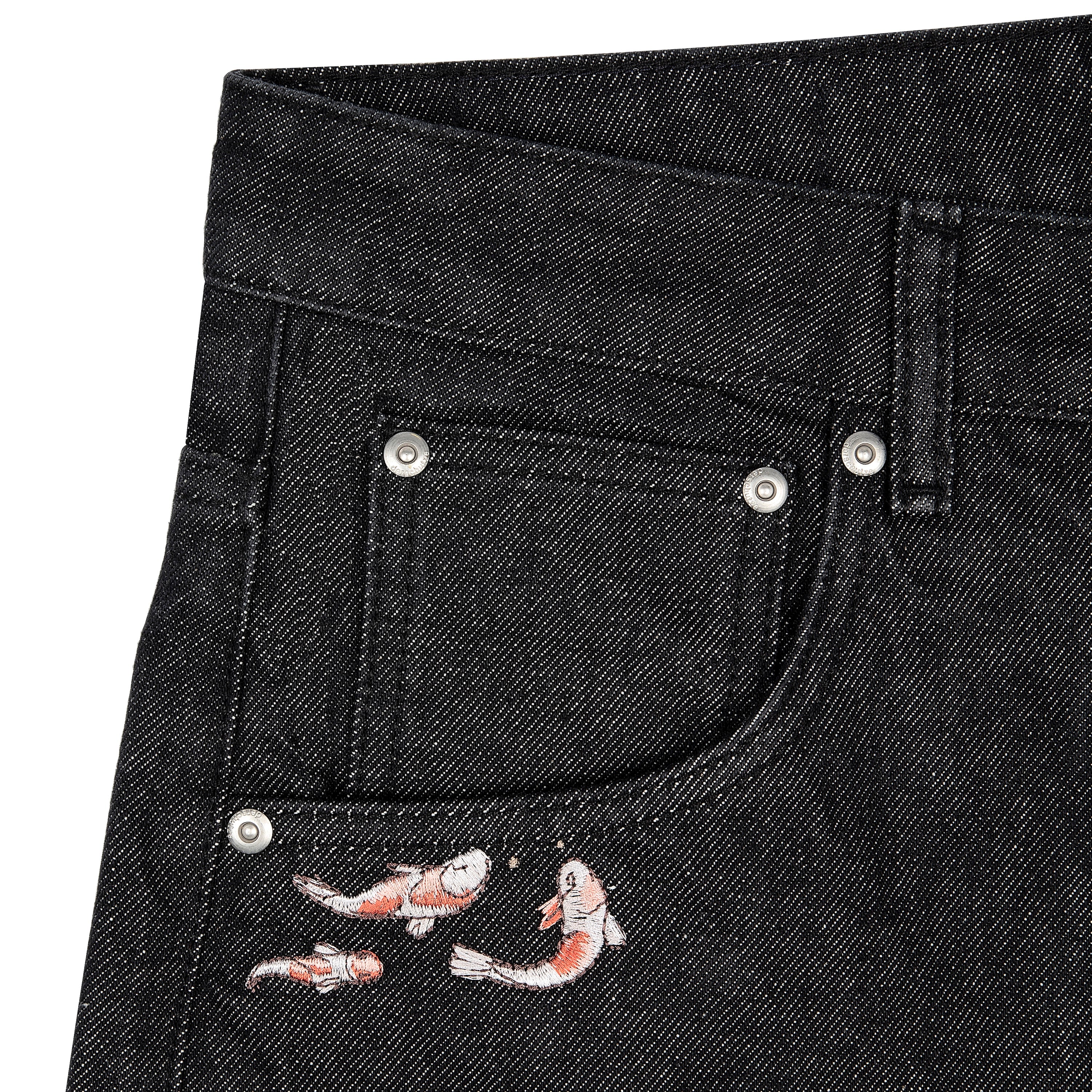 パンツ derschutze Koi Fish V2 Jorts Raw Black koi fish v2