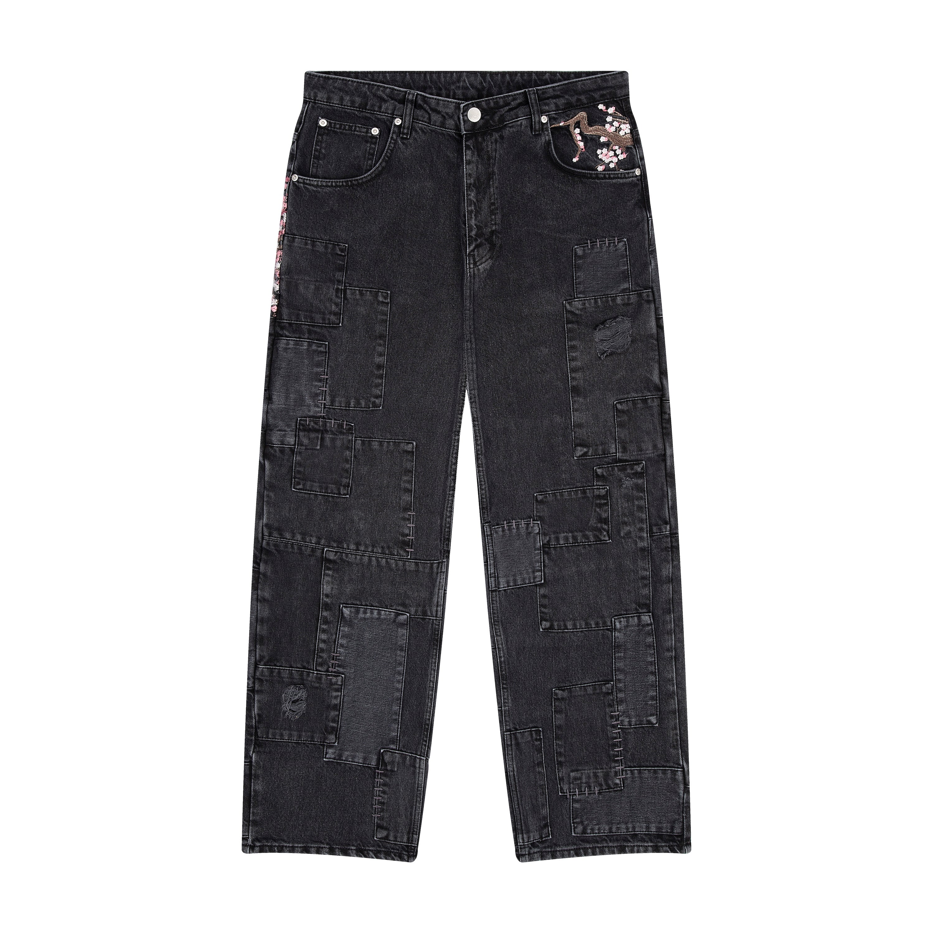 【DISCERNMENT】Destroyed Vintage Black Denim blossom v2