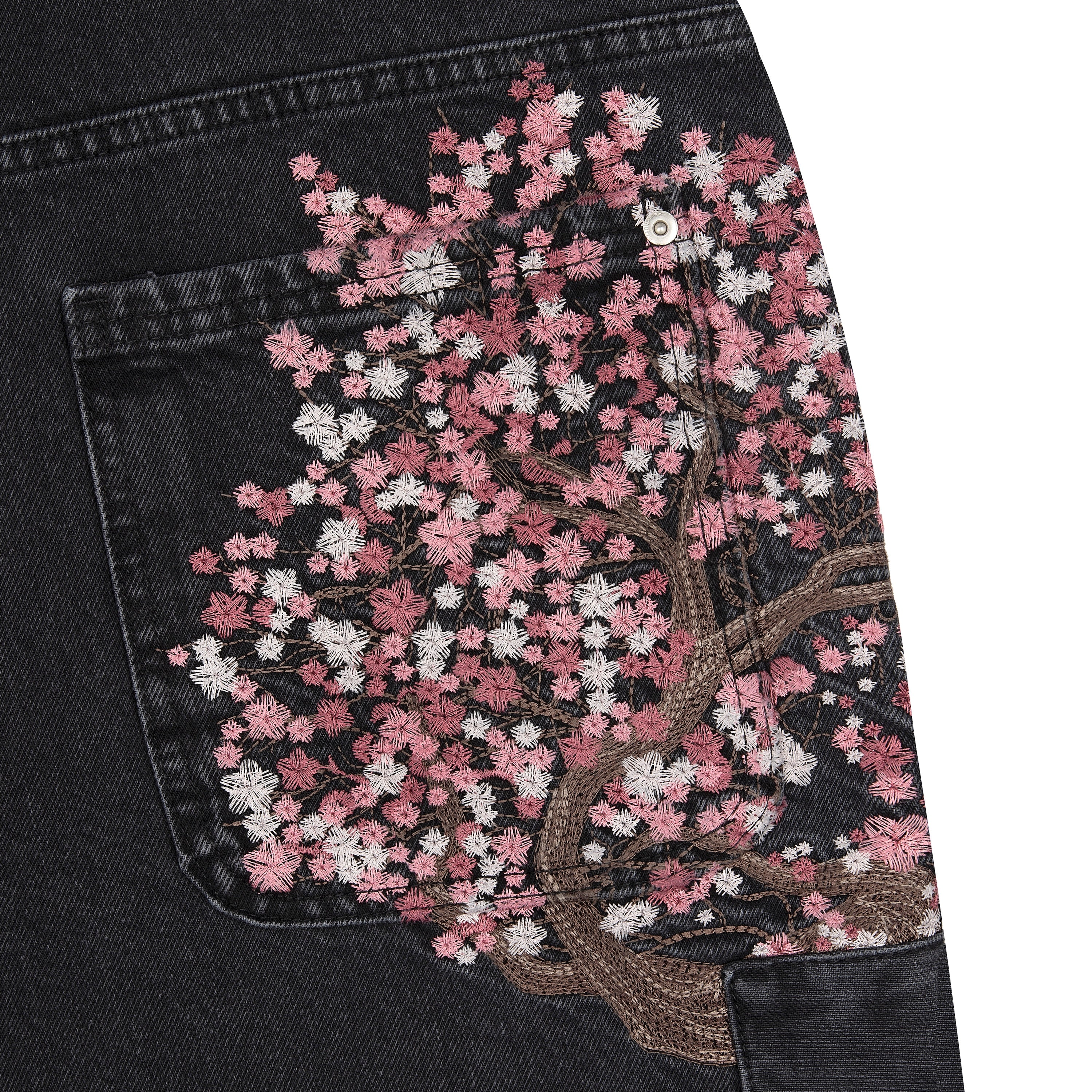 Embroidery Patchwork Trousers ブラック 38サイズ patchwork embroidery pants｜BLACK