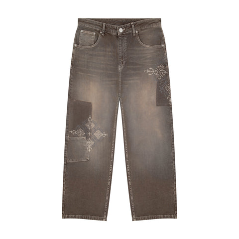 "aziza" brown washed Denim