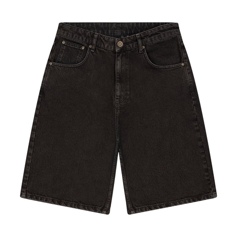 "aziza" brown washed Jorts