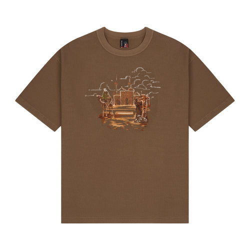 "aziza" waffle T Shirt brown