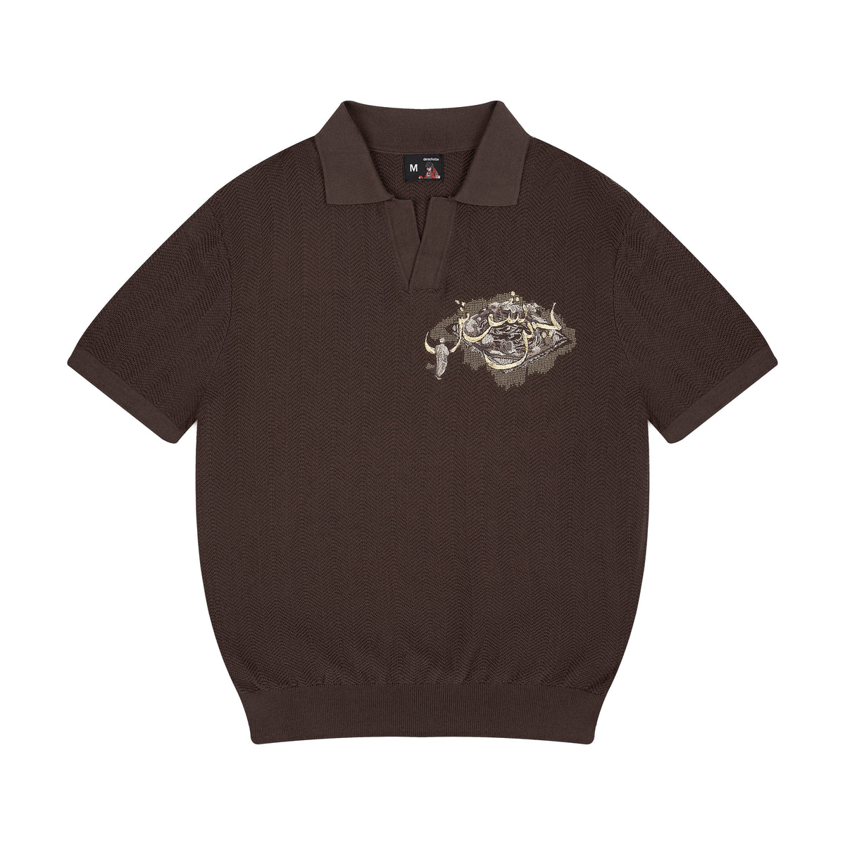 美品】DESCENT PAUSE FIRACIS KNIT SHIRT Digit Polo Knit - Oatmeal 