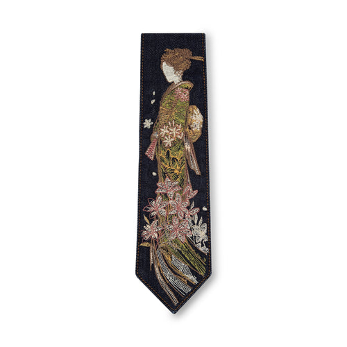 "yakuza" indigo denim tie