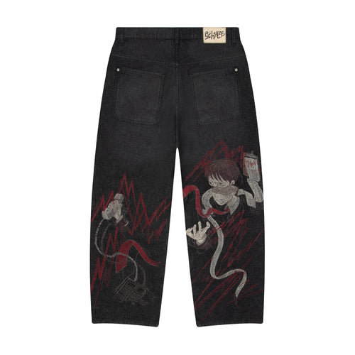 "wall street" black raw Denim