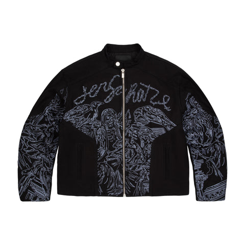 "hellboy" denim Biker jacket black