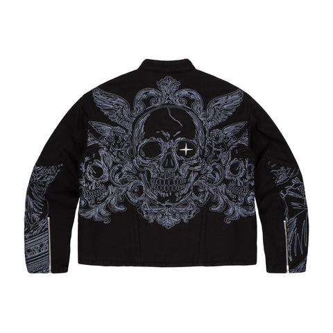 "hellboy" denim Biker jacket black