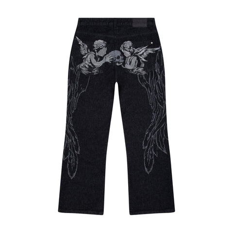 "hellboy" indigo raw bootcut Denim