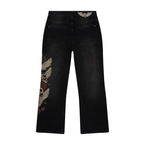 "hellboy" brown washed bootcut Denim