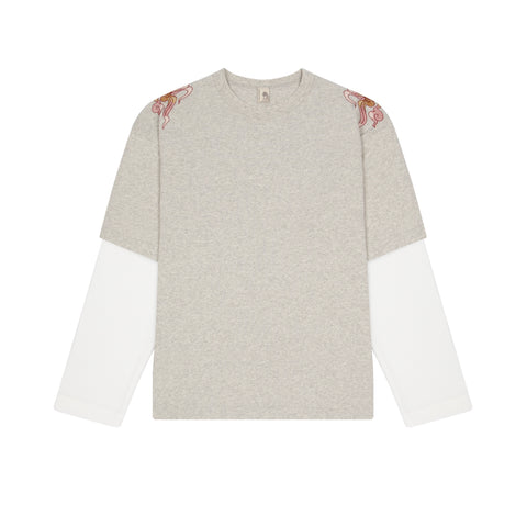 "thangka" layered Longsleeve grey melange