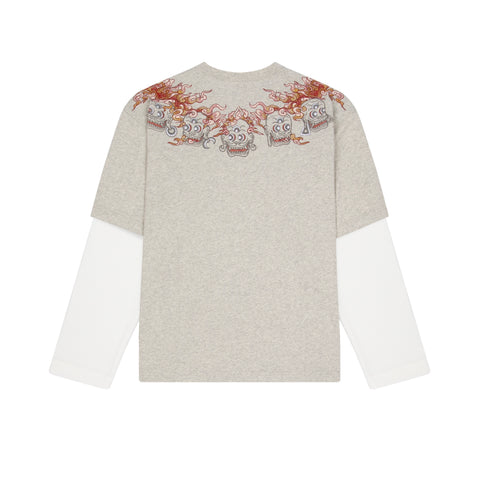 "thangka" layered Longsleeve grey melange