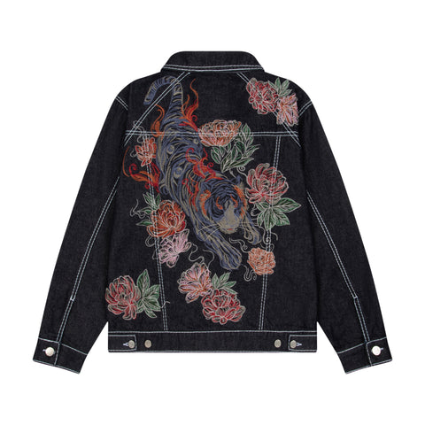 "thangka" indigo raw denim Jacket