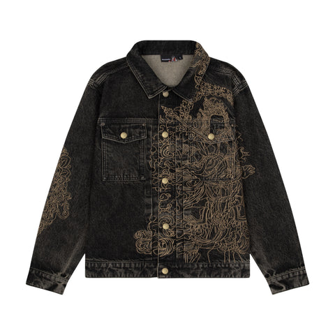 "thangka" denim Jacket black