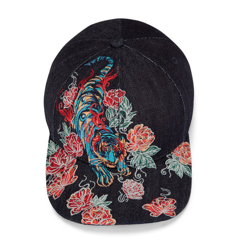 "thangka" indigo raw denim cap