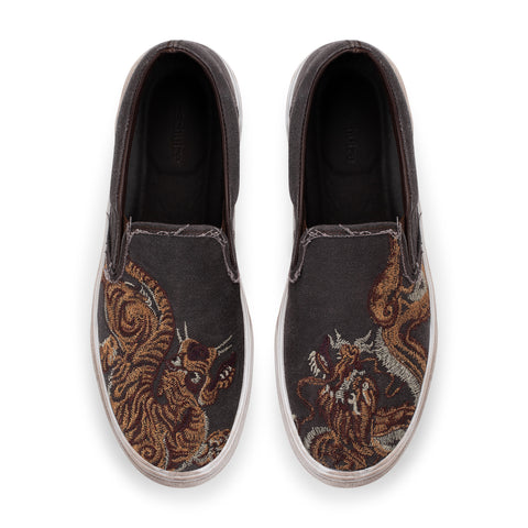 "thangka" canvas slip-ons