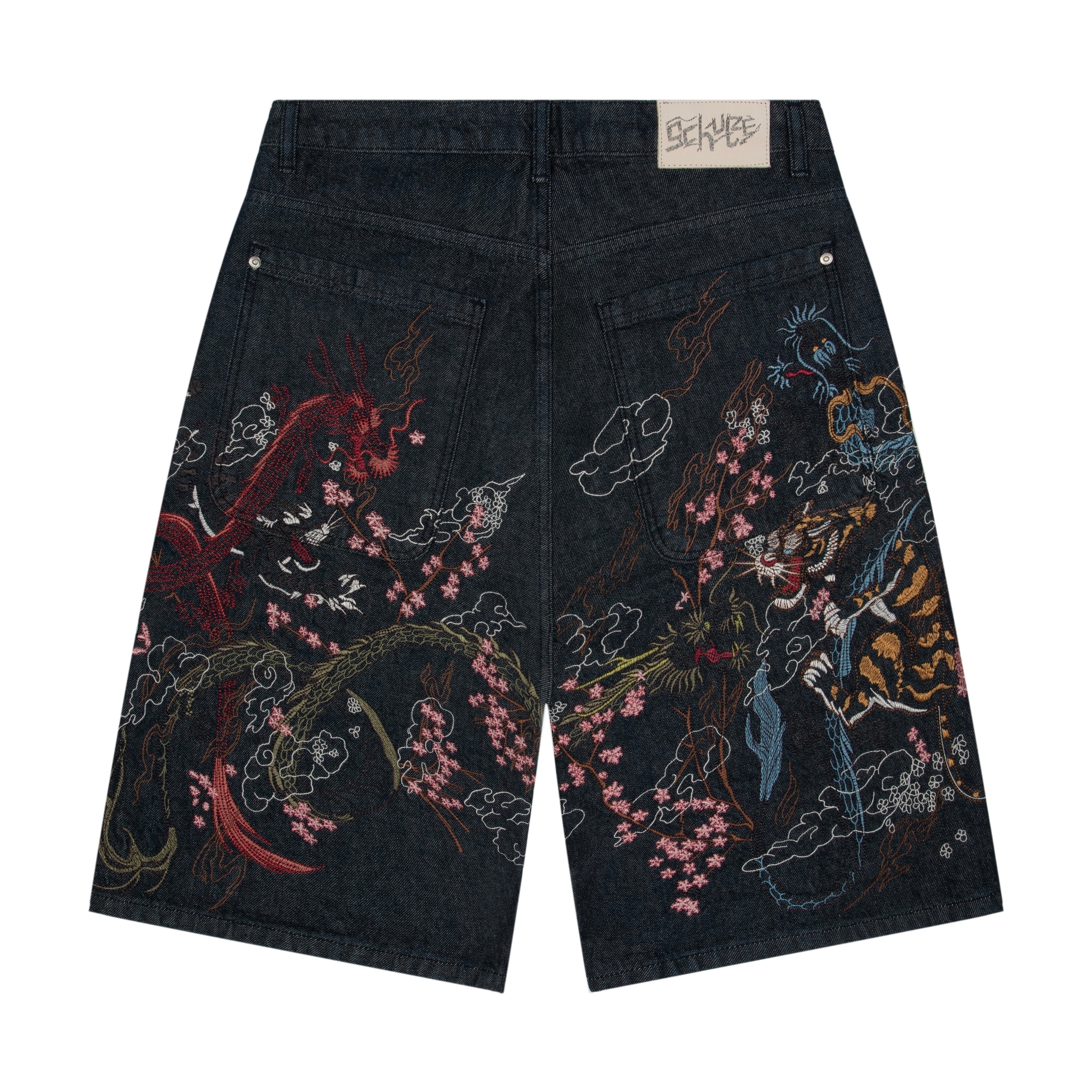 "yakuza" indigo raw Jorts 04