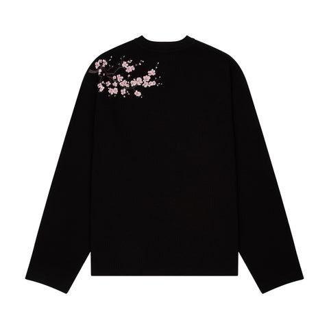 "blossom" waffle Longsleeve black