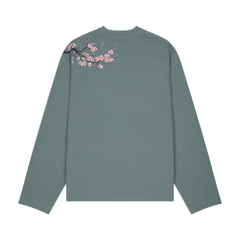 "blossom" waffle Longsleeve blue