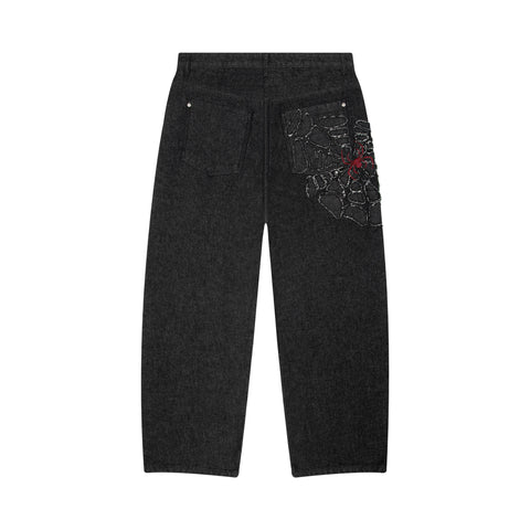 "spiderweb v2" black raw Denim