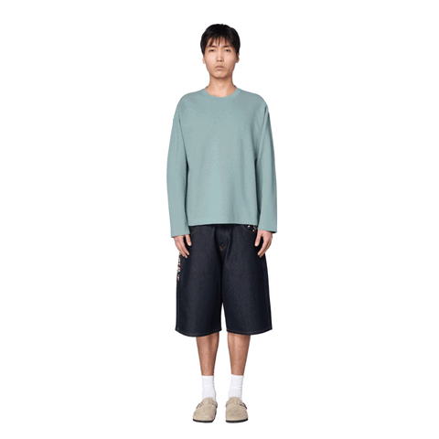 "blossom" waffle Longsleeve blue