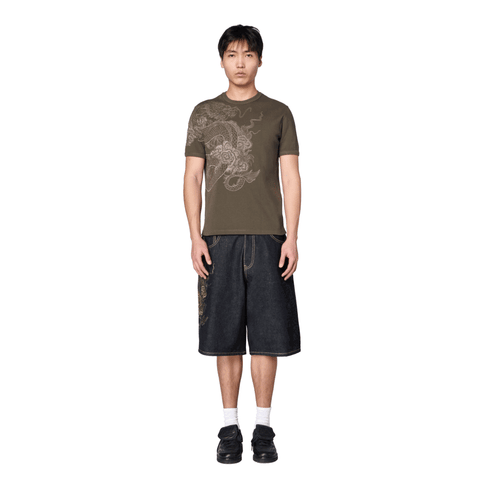 "yakuza" ribbed T Shirt anthracite