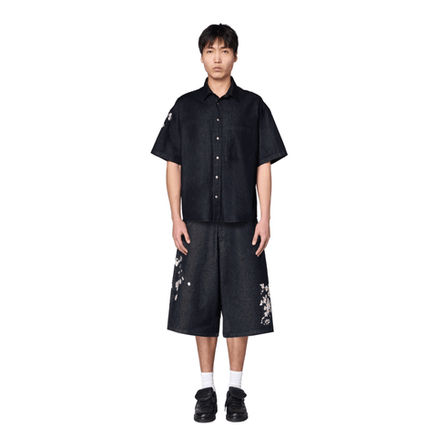 "yakuza" indigo raw Jorts 02