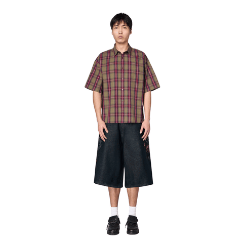 "yakuza" indigo raw Jorts 04