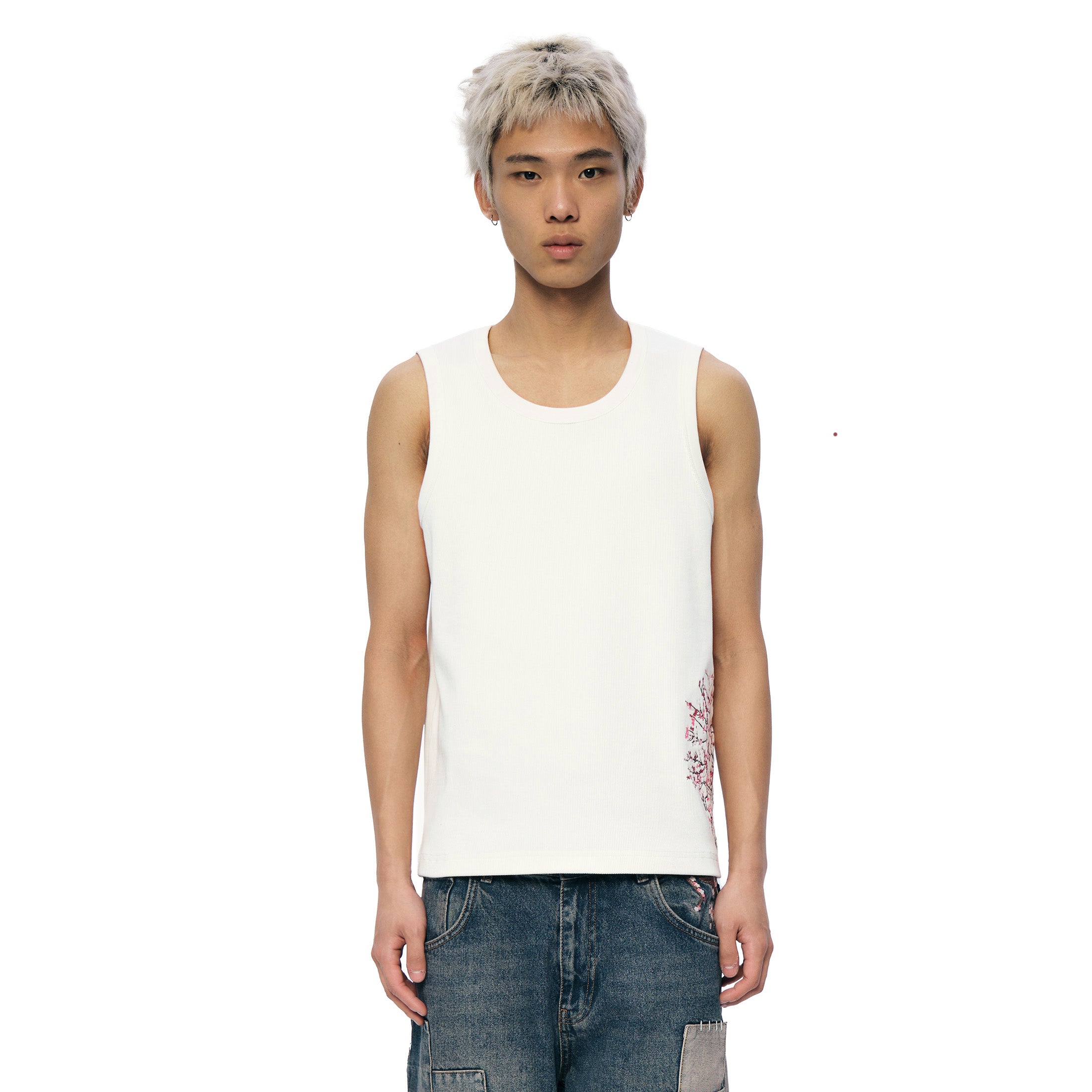 ★2025SS新作★GROVE★GRVB_FLOWER SLEEVELESS Elbow Sleeve Tops Women Summer Tops for Women 2025 Womens V