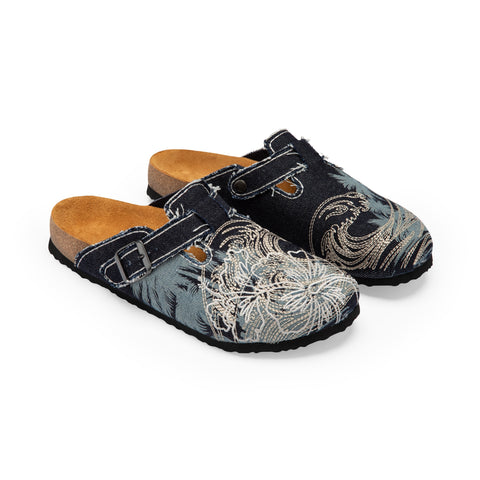 "summer break" clogs true blue