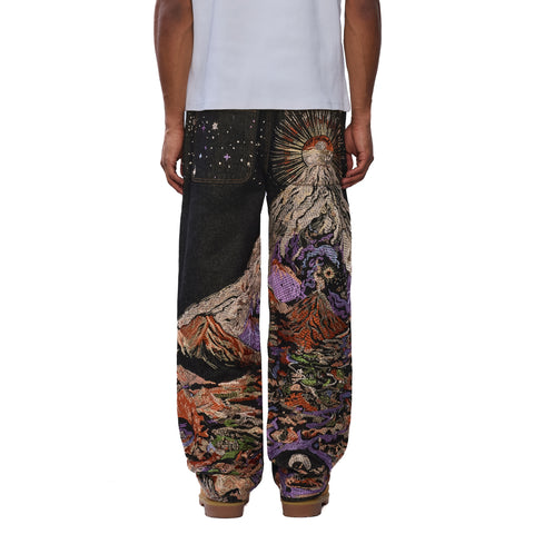 "sunset" black raw Denim