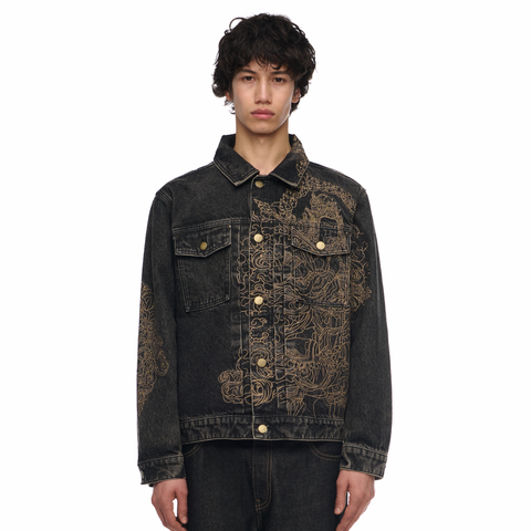"thangka" denim Jacket black