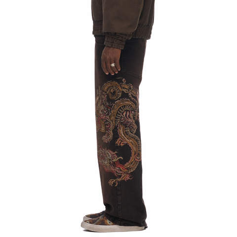 "thangka" brown bootcut Denim