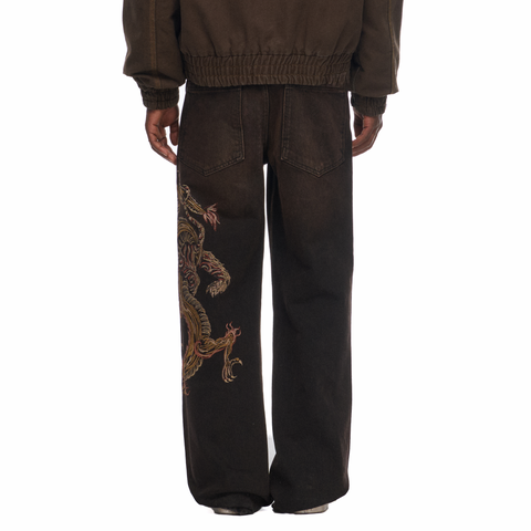 "thangka" brown bootcut Denim