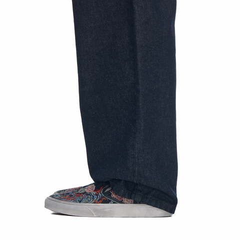 "thangka" denim slip-ons