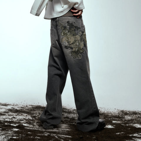 "after us" green washed bootcut Denim